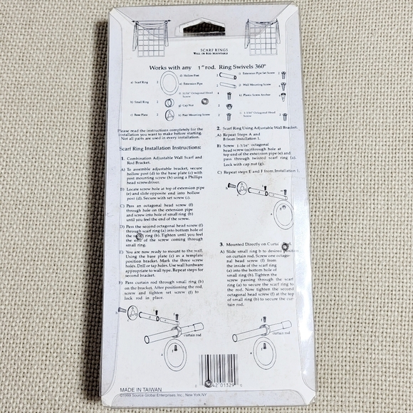 Satin Nickel Scarf Rings (set for 2 windows) New in Package - Picture 4 of 5